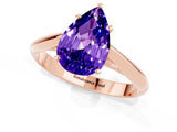 Rose gold Pear Cut Tanzanite Solitaire Engagement Ring with Cathedral Setting and Four-Prong Mount_79
