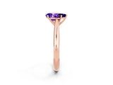 Rose gold Pear Cut Tanzanite Solitaire Engagement Ring with Cathedral Setting and Four-Prong Mount_80