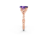 Rose gold Pear Cut Tanzanite Solitaire Engagement Ring with Celtic Knot Band and Four-Prong Setting_2