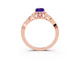Rose gold Pear Cut Tanzanite Solitaire Engagement Ring with Celtic Knot Band and Four-Prong Setting_3
