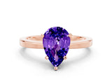 Rose gold Pear Cut Tanzanite Solitaire Engagement Ring with Classic Band and Four-Prong Setting_24
