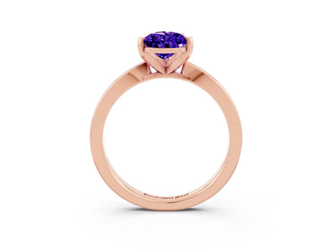 Rose gold Pear Cut Tanzanite Solitaire Engagement Ring with Classic Band and Four-Prong Setting_27