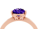 Rose gold Pear Cut Tanzanite Solitaire Engagement Ring with Classic Band and Four-Prong Setting_28