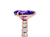 Rose gold Pear Cut Tanzanite Solitaire Pavé Band with Four-Prong Setting_5