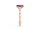 Rose gold Pear Cut Tanzanite Solitaire Ring with Flower Prong Setting and Classic Band_14