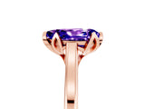Rose gold Pear Cut Tanzanite Solitaire Ring with Flower Prong Setting and Classic Band_17