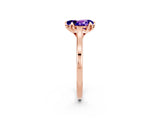 Rose gold Pear Cut Tanzanite Solitaire Ring with Flower Prong Setting and Classic Band_39
