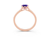 Rose gold Pear Cut Tanzanite Solitaire Ring with Flower Prong Setting and Classic Band_40