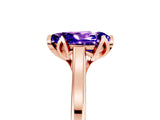Rose gold Pear Cut Tanzanite Solitaire Ring with Flower Prong Setting and Classic Band_42