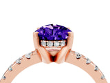 Rose gold Pear Cut Tanzanite Solitaire Ring with Pavé Band and Four-Prong Setting_16
