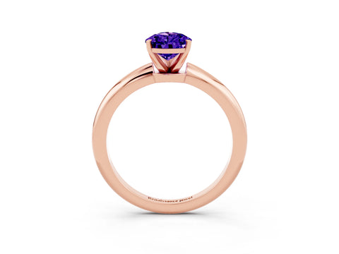 Rose gold Pear Cut Tanzanite Solitaire Ring with Six-Prong Setting and Classic Band_3