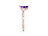 Rose gold Pear Cut Tanzanite Solitaire Ring with Thin Band and Four-Prong Setting_2