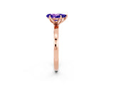 Rose gold Pear Cut Tanzanite Solitaire Ring with Thin Band and Prong Setting_14