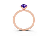 Rose gold Pear Cut Tanzanite Solitaire Ring with Thin Band and Prong Setting_15