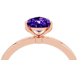 Rose gold Pear Cut Tanzanite Solitaire Ring with Thin Band and Prong Setting_16
