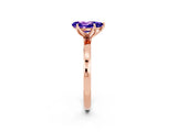 Rose gold Pear Cut Tanzanite Solitaire Ring with Thin Band and Prong Setting_26