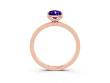 Rose gold Pear Cut Tanzanite Solitaire Ring with Thin Band and Prong Setting_27