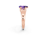 Rose gold Pear Cut Tanzanite Solitaire Ring with Wide Band and Prong Setting_2
