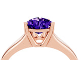 Rose gold Pear Cut Tanzanite Solitaire Ring with Wide Band and Prong Setting_4