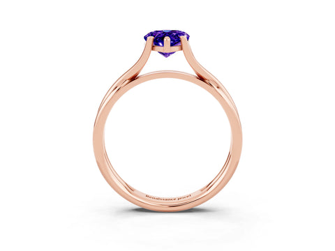 Rose gold Pear Cut Tanzanite Solitaire Twist Band Prong Setting Ring_27