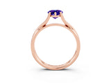 Rose gold Pear Cut Tanzanite Solitaire Twist Band Prong Setting Ring_39