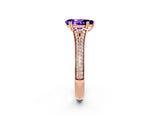 Rose gold Pear Cut Tanzanite Split Shank Engagement Ring with Pavé Band_2