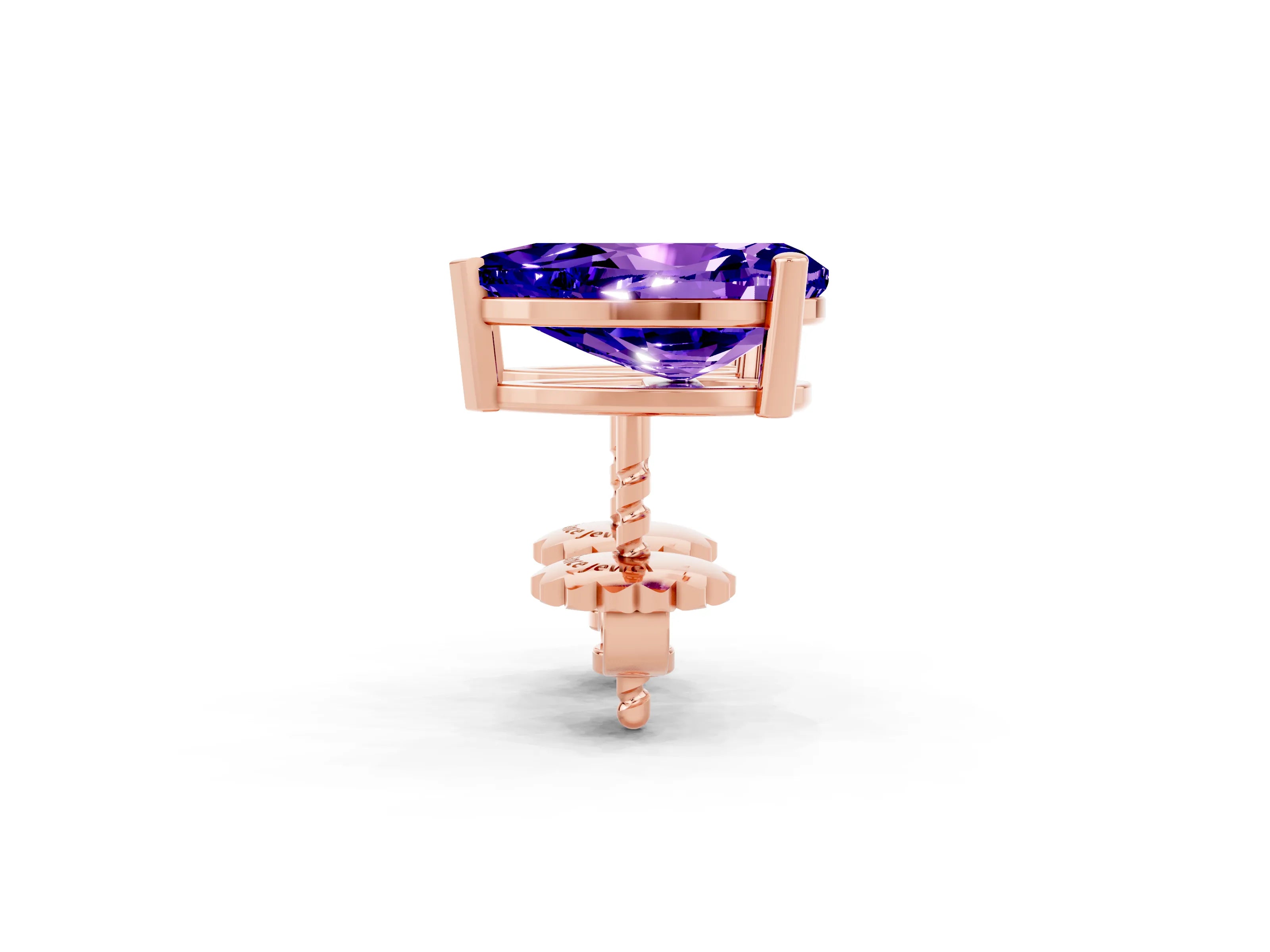 Rose gold Pear Cut Tanzanite Stud Earrings_14