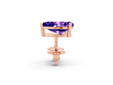 Rose gold Pear Cut Tanzanite Stud Earrings_14