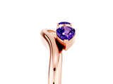 Rose gold Pear Cut Tanzanite Two-Stone Open Band Ring with Prong Setting_11