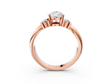 Rose gold Pear Cut Three-Stone Channel Set Ring with Bar Prongs_64