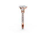 Rose gold Pear Cut Three-Stone Diamond Pavé Band with Prong Setting_42