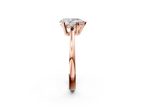 Rose gold Pear Cut Three-Stone Solitaire Ring with Round Accent Diamonds and Four-Prong Setting_35