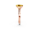 Rose gold Pear Cut Yellow Sapphire Engagement Ring with Side Stone Accents and Four-Prong Setting_53