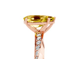 Rose gold Pear Cut Yellow Sapphire Engagement Ring with Side Stone Accents and Four-Prong Setting_56