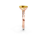 Rose gold Pear Cut Yellow Sapphire Engagement Ring with Side Stone Accents and Four-Prong Setting_62