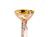Rose gold Pear Cut Yellow Sapphire Engagement Ring with Side Stone Accents and Four-Prong Setting_65