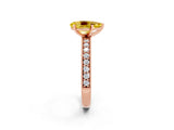 Rose gold Pear Cut Yellow Sapphire Milgrain Pavé Engagement Ring with Four-Prong Setting_26