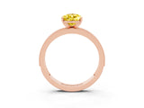 Rose gold Pear Cut Yellow Sapphire Milgrain Pavé Engagement Ring with Four-Prong Setting_27