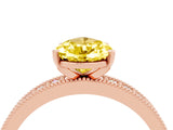 Rose gold Pear Cut Yellow Sapphire Milgrain Pavé Engagement Ring with Four-Prong Setting_28