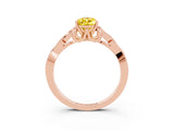 Rose gold Pear Cut Yellow Sapphire Solitaire Celtic Knot Ring with Four-Prong Setting_39
