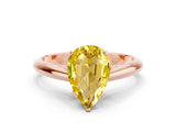 Rose gold Pear Cut Yellow Sapphire Solitaire Engagement Ring with Cathedral Setting and Four-Prong Mount_18