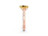 Rose gold Pear Cut Yellow Sapphire Solitaire Engagement Ring with Cathedral Setting and Four-Prong Mount_20