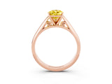 Rose gold Pear Cut Yellow Sapphire Solitaire Engagement Ring with Cathedral Setting and Four-Prong Mount_21