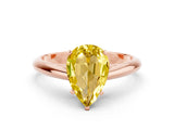 Rose gold Pear Cut Yellow Sapphire Solitaire Engagement Ring with Cathedral Setting and Four-Prong Mount_24