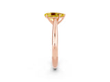 Rose gold Pear Cut Yellow Sapphire Solitaire Engagement Ring with Cathedral Setting and Four-Prong Mount_26