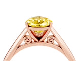 Rose gold Pear Cut Yellow Sapphire Solitaire Engagement Ring with Cathedral Setting and Four-Prong Mount_28
