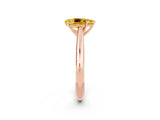 Rose gold Pear Cut Yellow Sapphire Solitaire Engagement Ring with Cathedral Setting and Four-Prong Mount_80
