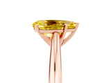 Rose gold Pear Cut Yellow Sapphire Solitaire Engagement Ring with Cathedral Setting and Four-Prong Mount_83