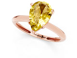 Rose gold Pear Cut Yellow Sapphire Solitaire Engagement Ring with Classic Band and Four-Prong Setting_25