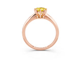 Rose gold Pear Cut Yellow Sapphire Solitaire Engagement Ring with Classic Band and Four-Prong Setting_27